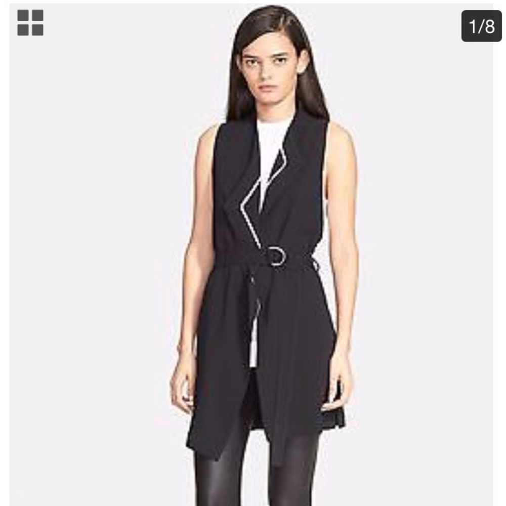 Big Sale $35 Helmut Lang black long torsi top sz p